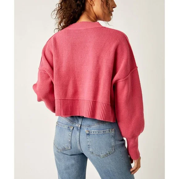 🎉LAST CHANCE🎉 FREE PEOPLE Easy Street Cropped Pullover / Madamoiselle - Picture 3 of 5